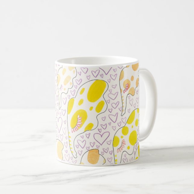 Caneca do Doodle do elefante (Frente Esquerda)