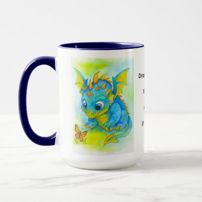 Caneca do Dragão Azul Bebê (Esquerda)