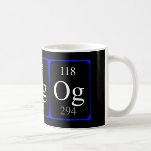 Caneca do elemento 118 - preto de Oganesson