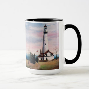 Caneca do farol do ponto do vento