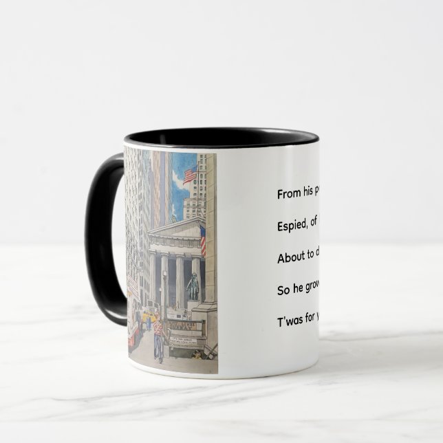 Caneca do Federal Hall, NYC com Limerick (Frente Esquerda)