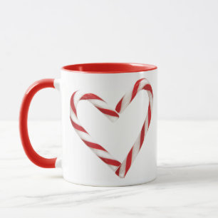 Caneca do feriado do coração de Candycane