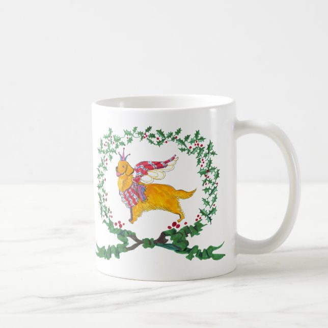 Caneca do feriado do golden retriever dos anjos de (Direita)