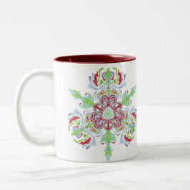 caneca do floco de neve do ~Floral~