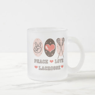Caneca do fosco do Lacrosse do amor da paz