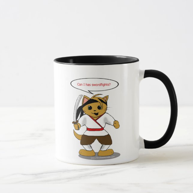 Caneca do gato da segurança do samurai (Direita)