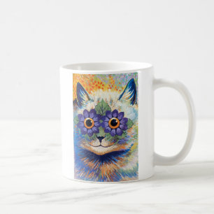 Caneca do gato de flower power do vintage