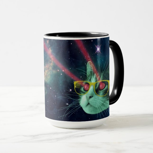 Caneca do gato do espaço (Frente Esquerda)