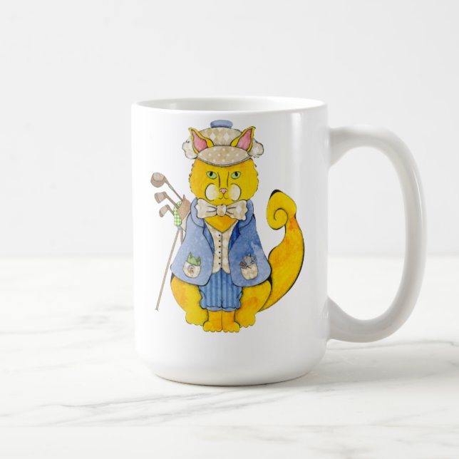 Caneca do gato do jogador de golfe (Direita)