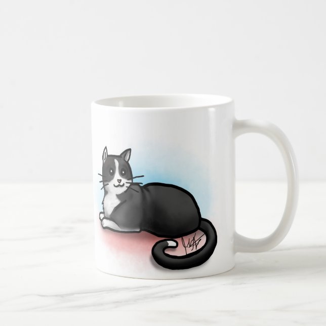 Caneca do gato - preto e branco (Direita)