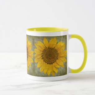 Caneca do girassol do vintage