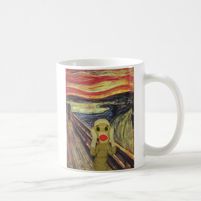 Caneca do gritar do macaco da peúga (Direita)