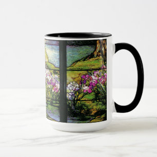 Caneca do jardim da água do vitral de Tiffany