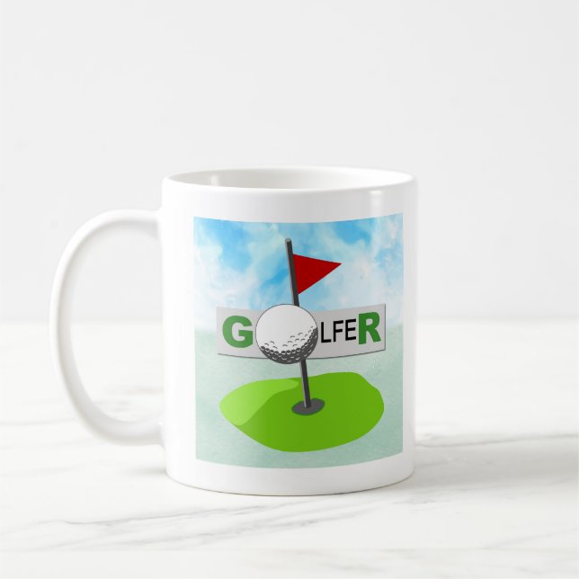 Caneca do jogador de golfe do desenhista (Esquerda)