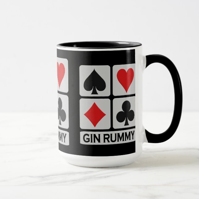Caneca do jogador do Rummy de gim - escolha o (Direita)