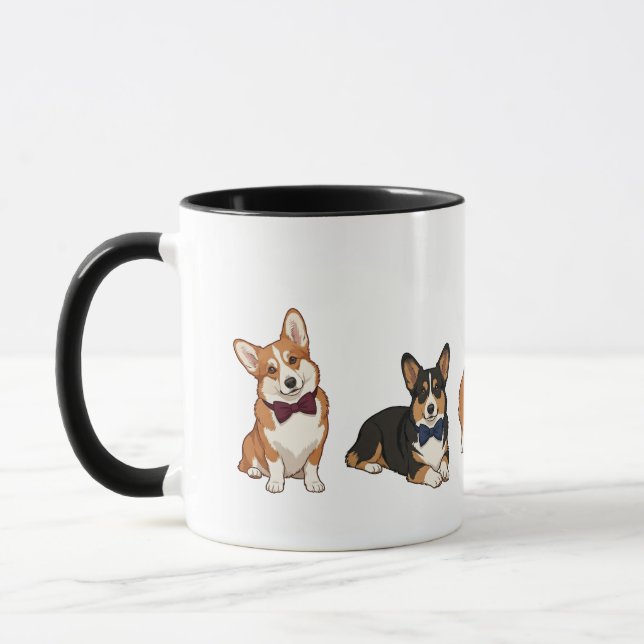 Caneca do Laço de Gravata do Corgi Elegante Posand (Esquerda)