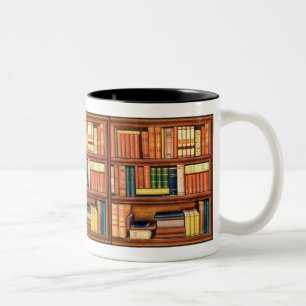 Caneca do leitor ávido da biblioteca dos livros