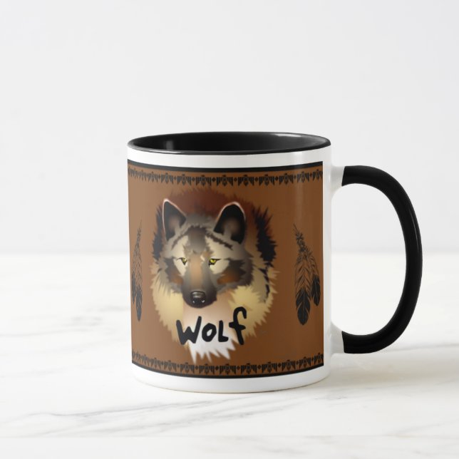 Caneca do lobo do nativo americano (Direita)