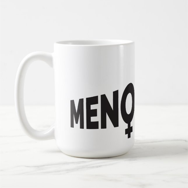 Caneca do logotipo de Menopodcast - 15 onças (Esquerda)