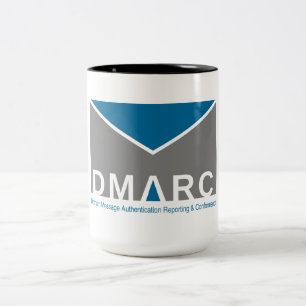 Caneca do logotipo do Dois-Tom DMARC, 15 onças
