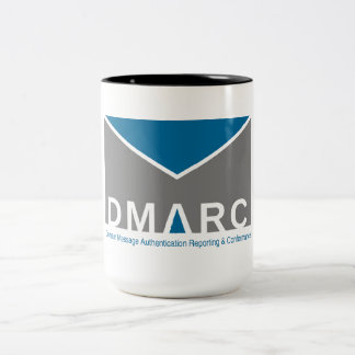 Caneca do logotipo do Dois-Tom DMARC, 15 onças