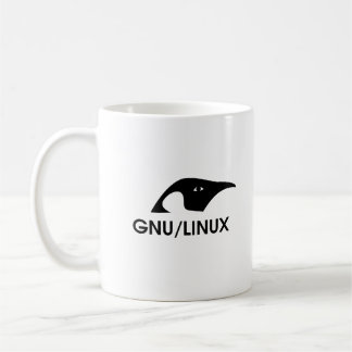 Caneca do logotipo do pinguim de GNU/Linux com