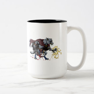 Caneca do lutador do homem-lobo da fantasia