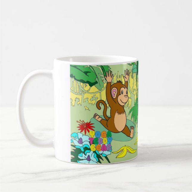 Caneca do macaco do urso de ursinho da ioga (Esquerda)