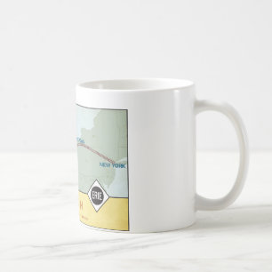 Caneca do mapa da estrada de ferro de Erie (11oz)
