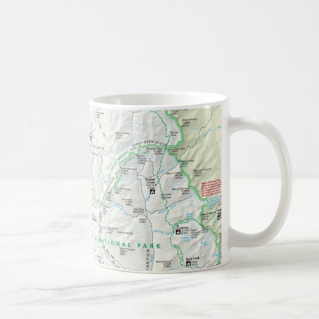 Caneca do mapa da sequóia/reis Garganta (Direita)