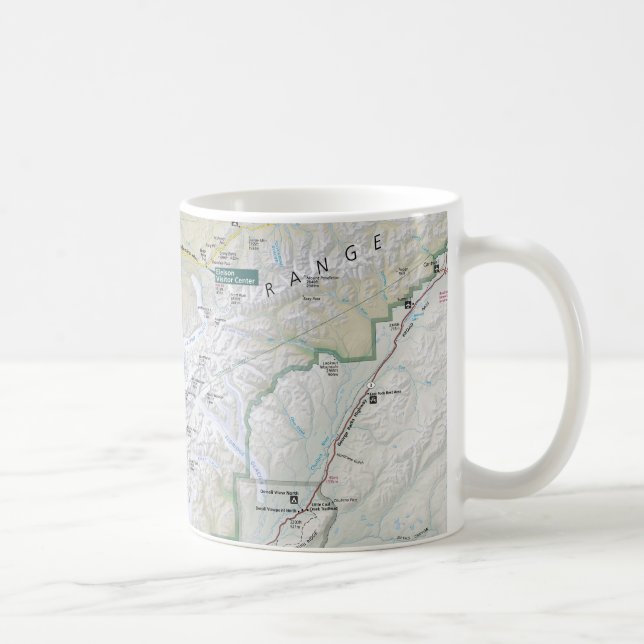 Caneca do mapa de Denali (Alaska) (Direita)