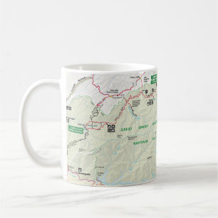 Caneca do mapa de Great Smoky Mountains