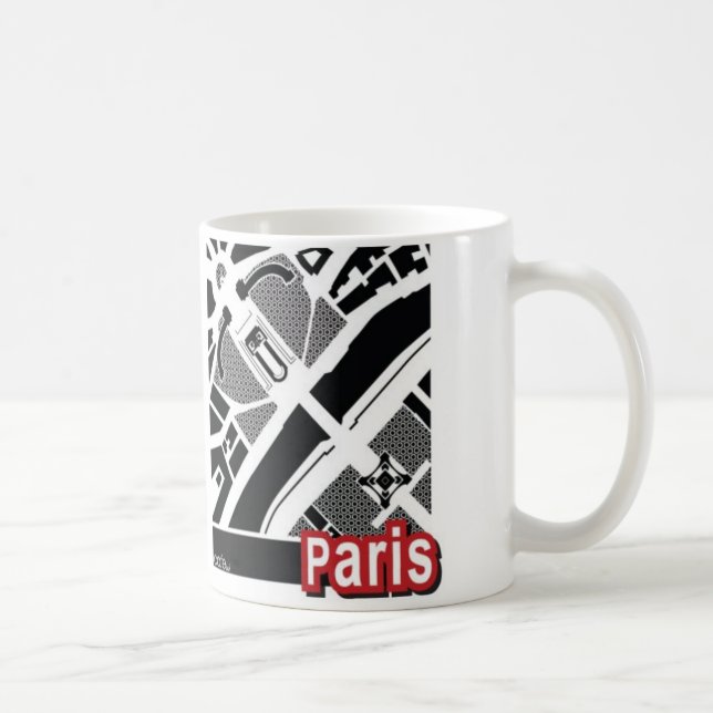 Caneca do mapa de Paris (Direita)