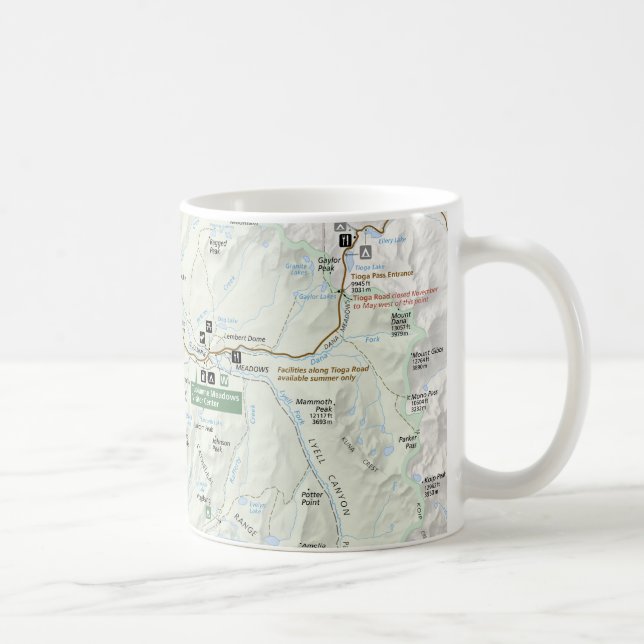 Caneca do mapa de Yosemite (Direita)