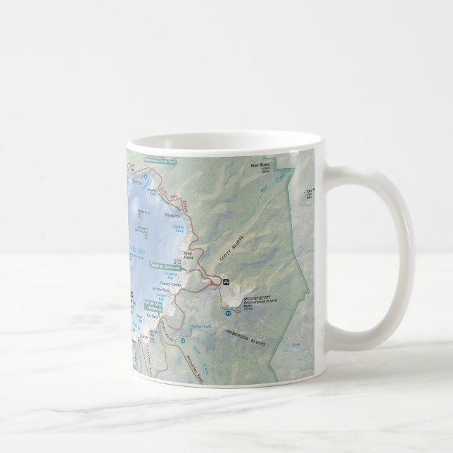 Caneca do mapa do lago crater (Direita)