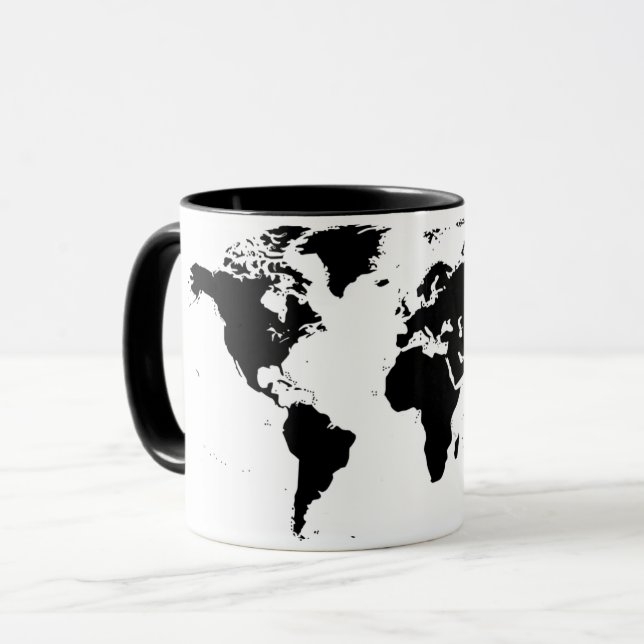Caneca do mapa do mundo (Frente Esquerda)
