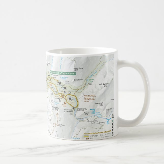 Caneca do mapa do vale de Yosemite (Direita)