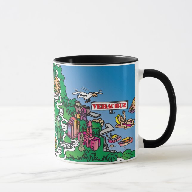 Caneca do mapa dos desenhos animados de México (Direita)