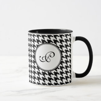 Caneca do monograma de Houndstooth