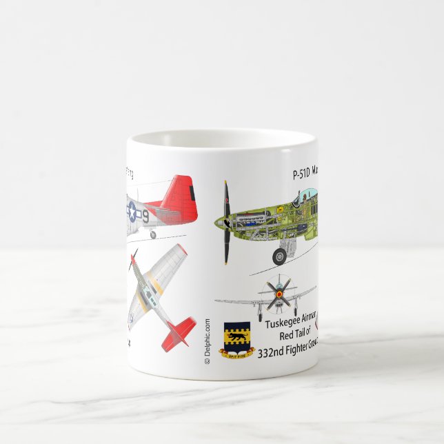 Caneca do mustang de P-51 Tuskegee (Centro)