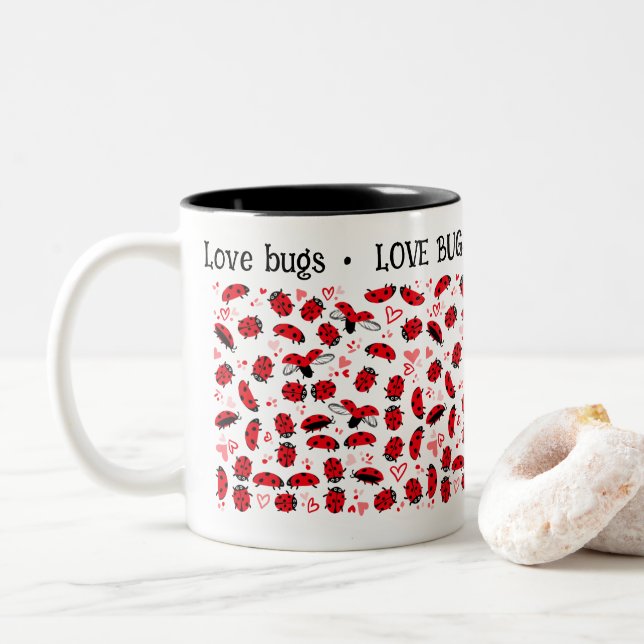 Caneca do namorados Diversão Insetos de amor verme (Com Donut)