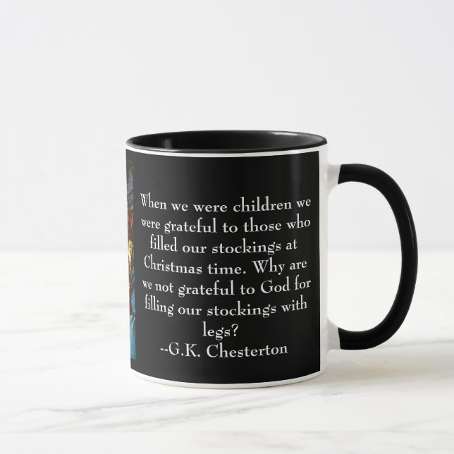 Caneca do Natal com citações de G.K. Chesterton (Direita)