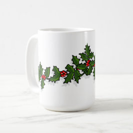 Caneca do Natal do azevinho e do visco