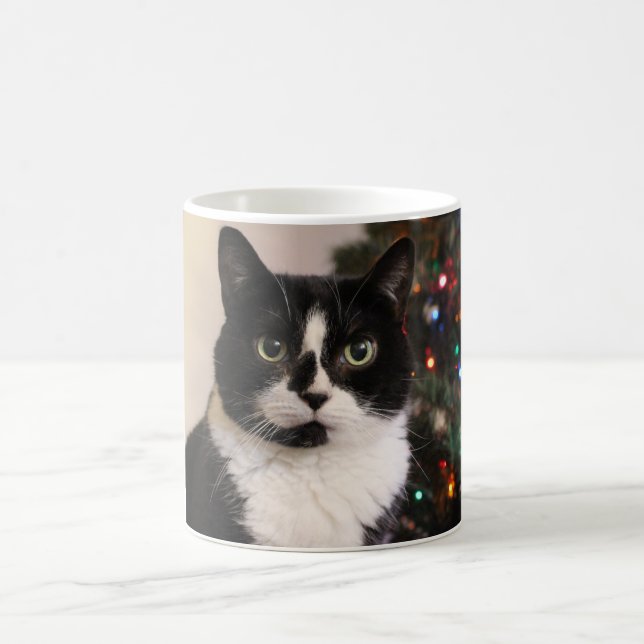 Caneca do Natal do gato do smoking (Centro)