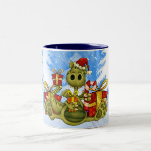 Caneca do Natal - dragão bonito do Natal