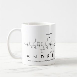 Caneca do nome do peptide de Andres