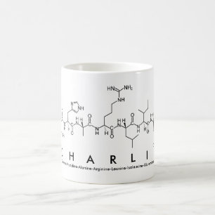 Caneca do nome do peptide de Charlie