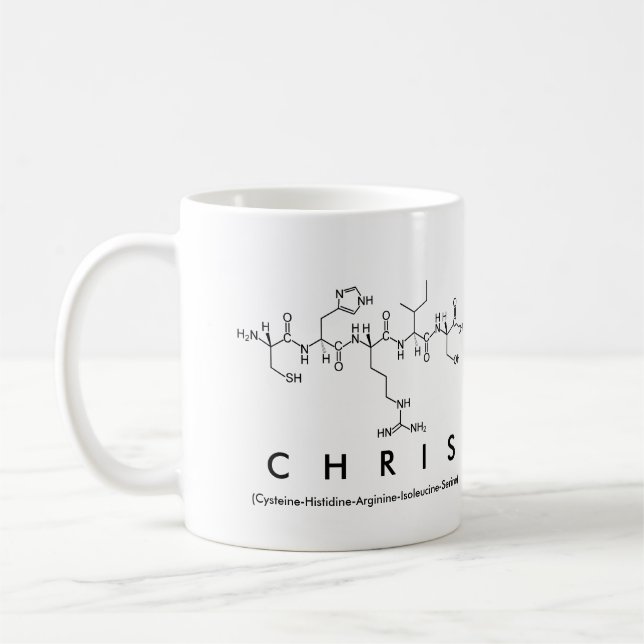 Caneca do nome do peptide de Chris (Esquerda)