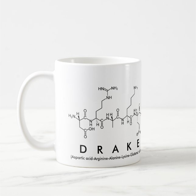 Caneca do nome do peptide de Drake (Esquerda)
