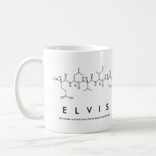 Caneca do nome do peptide de Elvis